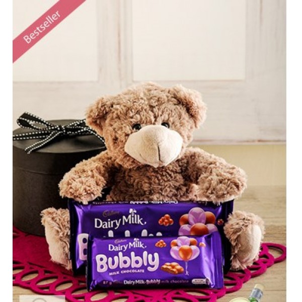 Gift Box with Teddy and Cadbury Chocolates